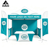 Tente de stand d'exposition pop-up 3x3m en tissu Oxford 420D rose avec impression de logo personnalisé, cadre en aluminium robuste, polyester haute résistance, pour intérieur
