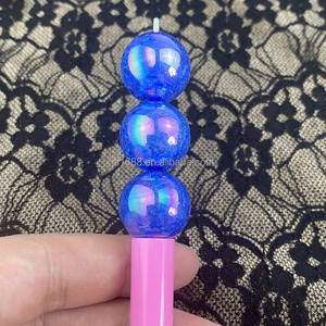 Diy 20mm AB <strong>Magic</strong> Blue Color Crack <strong>Beads</strong> for Jewelry Making Round Acrylic Crackle Bubblegum <strong>Beads</strong> for Bracelet Necklace Pens - Product Image 3