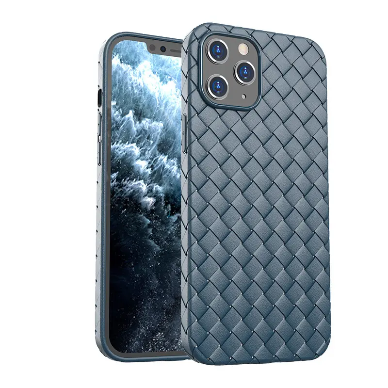 New product Trending Breathable TPU weave Imitation leather Cases Phone Case for iPh 11/12 ProMax