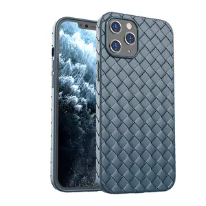 Nieuwe Product Trending Ademend Tpu Weave Imitatie Lederen Gevallen Telefoon Case Voor Iph 11/12 Promax