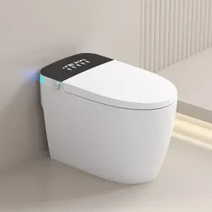 One Piece desain baru Inovasi terpasang di lantai terhubung putih Smart Toilet Flusher otomatis Pan tanpa sentuh untuk disesuaikan