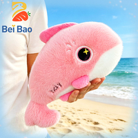 Peluche Kawaii Vie Marine : Dauphin Rose Doux et Moelleux, Requin Porte-Bonheur, Animaux Marins en Peluche, Logo Personnalisé, Cadeau pour Machine à Pinces