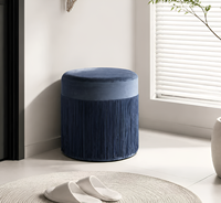 Fauteuils en velours rétro prêts à l'emploi, chaises de coiffeuse rondes, bancs de rangement pour chaussures
