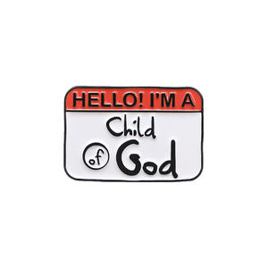 5 أنماط جديدة من دبابيس الأزرار المعدنية المطلية بالمينا الناعمة بتصميم الأبجدية الإنجليزية والعبارات الدينية المسيحية والكتابية - Product Image 6