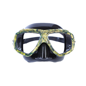 Máscara de buceo enmarcada con dos ventanas de vidrio templado antivaho para buceo, deportes acuáticos, adultos, universal - Product Image 1