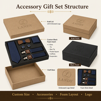 Boîte cadeau personnalisée en carton ondulé écologique, avec fermeture magnétique, pour accessoires masculins, cravates et nœuds papillon, OEM