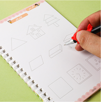 Cahier d'exercices réutilisable pour enfants avec alphabet arabe, entraînement au contrôle du stylo, entraînement à l'écriture magique, logo personnalisé, papier pour enfants