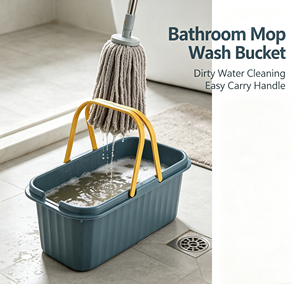 Thickened Rectangular PP Plastic Eco-Friendly <b>Mop</b> <b>Bucket</b> Waterproof Durable Portable for Flat & Sponge <b>Mops</b> Household Use - Product Image 4