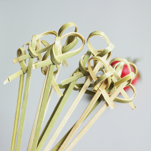 Cocktail Pick Noué <span class=keywords><strong>Apéritif</strong></span> Picks 12cm Noeud Bouclé Ciseaux <span class=keywords><strong>Sandwich</strong></span> Burger Brochettes Bambou BBQ Brochette - Product Image 5