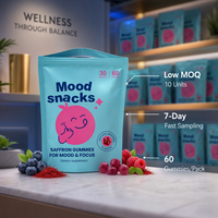 Gomitas de Azafrán de Marca Privada para Mejorar el Estado de Ánimo y la Concentración, Sabor Natural a Bayas, Veganas, Sin Azúcar, Servicio OEM ODM