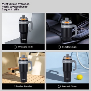 Gobelet isotherme grande capacité en acier inoxydable, isolation sous vide 6-12 heures, portable, pour voiture, avec seau à glace - Product Image 2