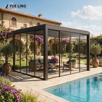 Pergola en aluminium à toit à lamelles imperméable, fabriquée sur mesure pour les constructeurs et les entrepreneurs du secteur commercial, pergola de cour