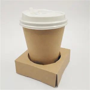 जलीय 2021 नालीदार कार्डबोर्ड पेपर कॉफी दूध चाय पेय 1 2 4 कप धारक कप ट्रे कैरियर