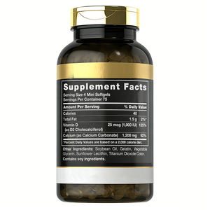 Vitamine D3 de haute qualité, marque privée, MAX POTENCY. Soutient la santé immunitaire et osseuse, améliore l'absorption du calcium. Gélules molles. - Product Image 2