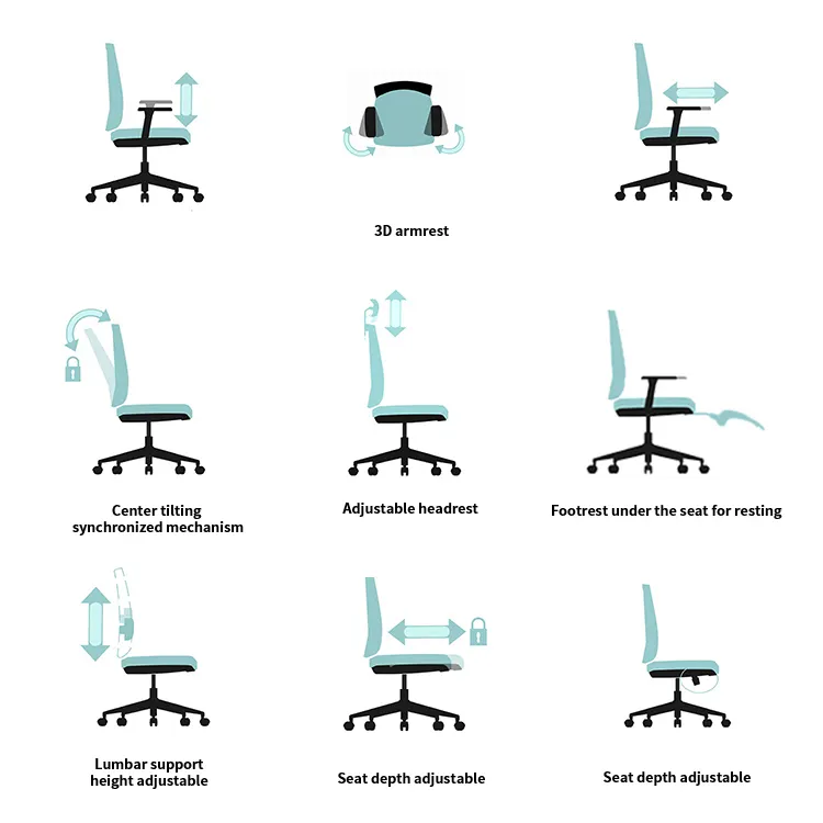 Modernes Design Büros tühle Großhandel Manager Mesh Metall Computers tühle verstellbar ergonomisch mit Verpackung