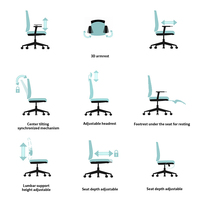 Chaises de Bureau de Direction en Gros au Design Moderne avec Dossier en Maille, Structure Métallique, Réglables et Ergonomiques, avec Emballage