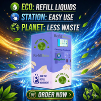 Distributeur automatique de lessive liquide et de monnaie liquide avec lecteur QR, capacité de 420 litres, réseau 4G LTE pour la blanchisserie