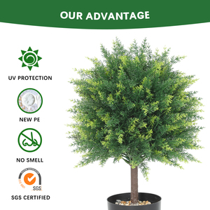 Decoraciones para el hogar Topiary Plástico Verde Ciprés Follaje Árbol Plantas <span class=keywords><strong>en</strong></span> <span class=keywords><strong>maceta</strong></span> artificiales - Product Image 5