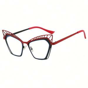 Gafas de Computadora con Logotipo Personalizado, Diseño Vintage 2025, Coloridas, Metálicas, Anti Luz Azul, UV400, Montura Grande Hueca, para Mujer - Product Image 6