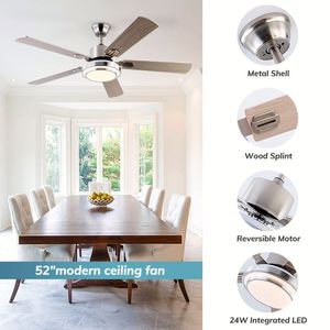 Ventilateur de plafond silencieux à LED moderne de haute qualité avec télécommande - Product Image 6