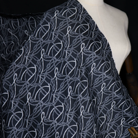 Tela de Seda y Algodón Estampada de Alta Calidad, Moderna, Suave y Elegante, en Color Oscuro, para Camisas y Prendas Femeninas