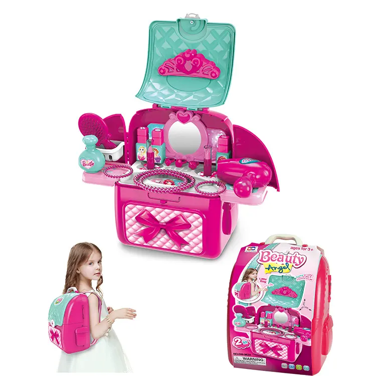 Großhandel lustige Prinzessin Dress Up Spiele Make-up Rucksack Set Rollenspiel Spielzeug für Kinder Mädchen