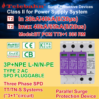 Protector Contra Sobretensiones 385V/255V CA SPD 3P+NPE 20-40kA T2 TT/TN-S, Dispositivo de Protección Contra Sobretensiones de Bajo Voltaje