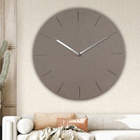 Jam Dinding Bulat Beton Modern Tanpa Suara dengan Jarum Quartz, Warna Abu-abu, Dekoratif untuk Ruang Tamu