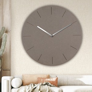 Modern Concrete Round <b>Wall</b> <b>Clock</b> Silent Quartz Needle Display <b>Grey</b> Decorative Timepiece for Living Room - Product Image 5