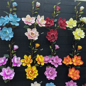 Flores artificiales decorativas, 4 cabezas, <span class=keywords><strong>Magnolia</strong></span> <span class=keywords><strong>Grandiflora</strong></span>, venta al por mayor - Product Image 6