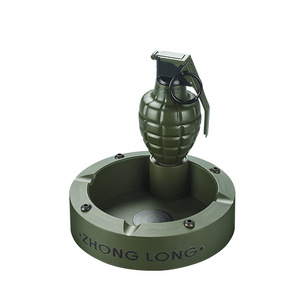 Juego al por mayor de Cenicero de Metal grande y encendedor de Granada inflable a prueba de viento 809b-811b para cigarros de humo de antorcha, ideal para obsequios - Product Image 1