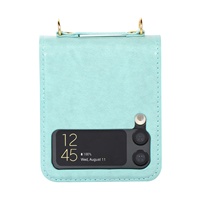 Étui portefeuille en cuir véritable avec porte-cartes et sangle tour de cou pour Samsung Z Flip 3 – Échantillon gratuit