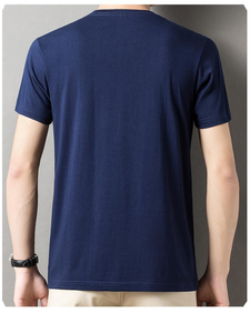 T-shirt décontracté pour homme, col en V, manches courtes, 100 % coton, sans étiquette, 180 g, personnalisable avec logo, vente en gros - Product Image 4