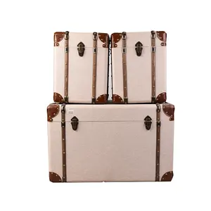 顶级复古金属行李箱家居用品装饰行李箱收纳盒套装