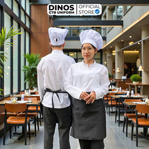 Factory Direct <b>Chef</b> <b>Jacket</b> Long Sleeve <b>White</b> Black Piping Durable Easy Care Polyester Cotton Kitchen Catering Bakery Uniform - Product Image 2