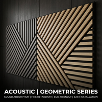 Panneau acoustique en bois à lattes multidirectionnelles géométriques complexes, panneau modulaire en treillis 3D Akupanel pour salon, chambre à coucher, boutique de détail