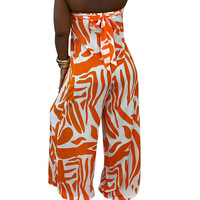 K10760 Vente en gros d'usine Vêtements pour femmes Combinaison sans manches imprimée à la mode à jambes larges Nouveau