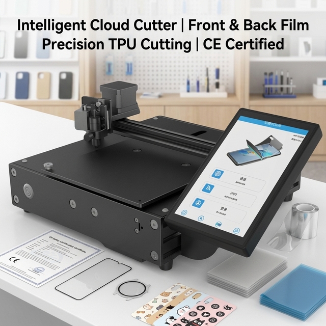 Smart Cloud Front Screen Protector and Custom Back Sticker Skin Hydrogel Sheet Plotter for Mobile Phone Film Cutting Machine