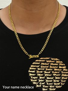 สร้อยคอจี้สแตนเลสสตีลแบบโซ่ 1 เส้น สไตล์ทันสมัย สำหรับผู้ชาย พร้อมสลักชื่อ มอบให้สามี เพื่อน พี่ชาย - Product Image 1