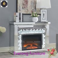 Tables console miroir avec cheminée électrique avec lumière led