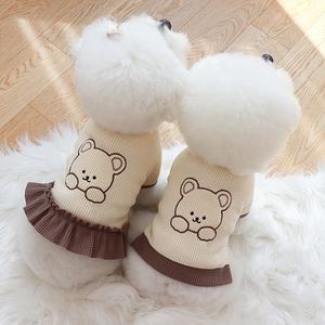 Stile coreano Pet Dog Clothes coppia abbigliamento per cucciolo camicia Cute Cat Dog Dress gonna Chihuahua Yorkie Clothes For Dogs Pug - Product Image 2