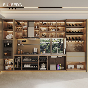 Sofeyia Tùy Chỉnh Hiện Đại Ý Vàng Pet Thông Minh Tủ Bếp MDF Carcase Cửa Kính Vòi Nước Bản Lề Phụ Kiện Bồn Rửa Bao Gồm - Product Image 2