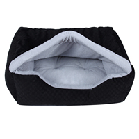 Lit-caverne moderne pour chien et chat en fausse fourrure à capuche, antidérapant et lavable, pour intérieur