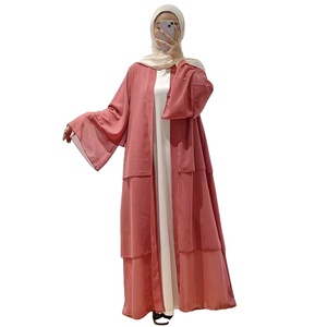 Summer Middle East Muslim <strong>Plus</strong>-<strong>Size</strong> Chiffon Dress with Cardigan Cake Skirt &amp; Robe Abaya Islamic <strong>Clothing</strong> From Dubai - Product Image 2