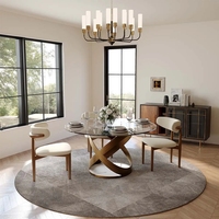 Tables à manger de haute qualité en pierre frittée, table ronde en marbre de luxe pour la salle à manger de la villa, meubles