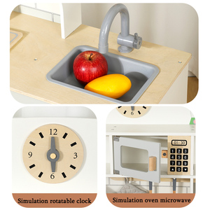 YOUBEIER Ensemble de cuisine <span class=keywords><strong>en</strong></span> <span class=keywords><strong>bois</strong></span> personnalisé le plus populaire pour enfants avec <span class=keywords><strong>réfrigérateur</strong></span>, pour les 2-7 ans, jeu d'imitation et entraînement physique - Product Image 5