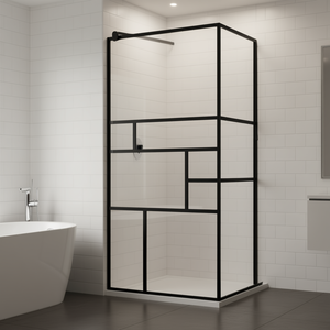 Paroi de douche avec verre ESG transparent, 31,5 x 76,8 pouces, design minimaliste avec cadre - Product Image 2