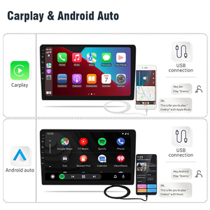 2024 kép BT Stereo Android Auto Car đài phát thanh 10 inch không dây Carplay xe chơi Dashcam DVD hệ thống âm thanh máy nghe nhạc cho xe - Product Image 2