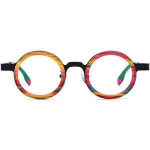 Monture de lunettes ronde sans monture en titane et matériaux mixtes, style punk unisexe, pour lunettes de lecture avec verres en PC, avantage pour le gaming - Product Image 5