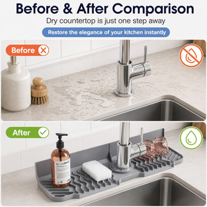 Tapis anti-éclaboussures durable pour robinet de cuisine, protège-éclaboussures en silicone pour évier de salle de bain, protection contre les gouttes et le drainage - Product Image 3